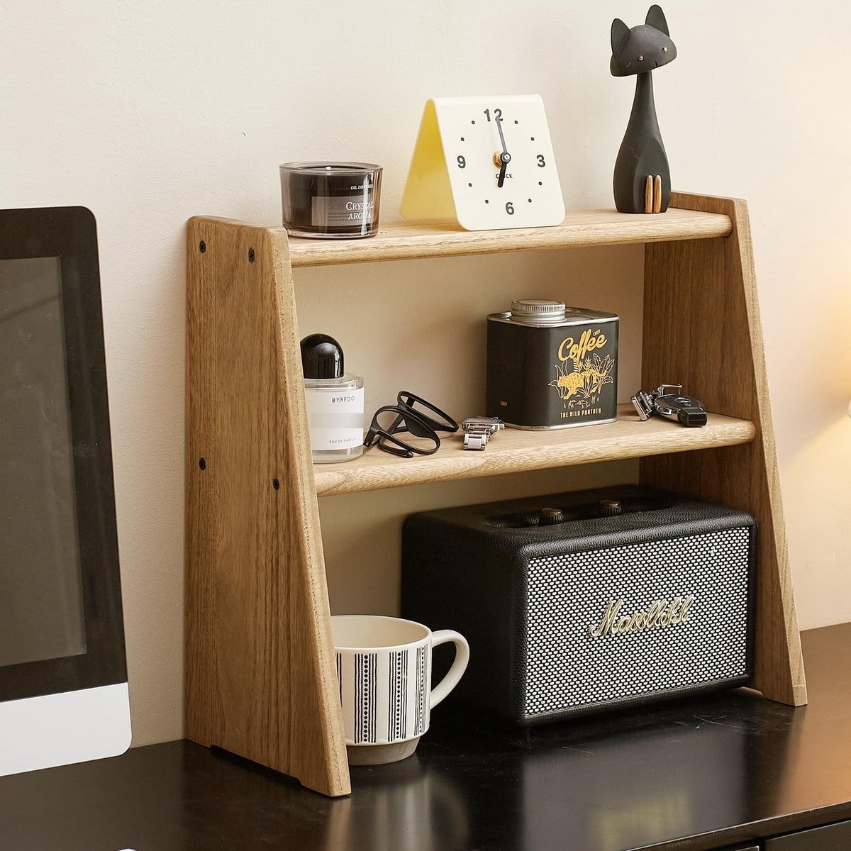 Handgemaakte Paulownia Houten Plank met 3 Niveaus, Ruimtebesparende Trapplank voor Woonkamer en Kantoor, Duurzaam en Stijlvol Design