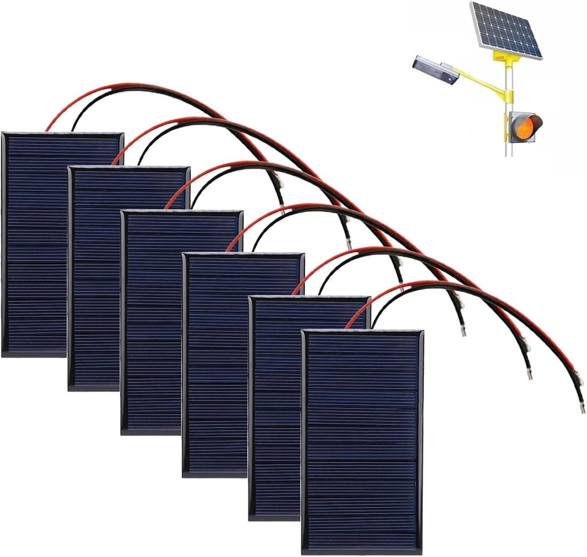 Omgoods - Set van 6 Mini Zonnepanelen 62 x 36 mm