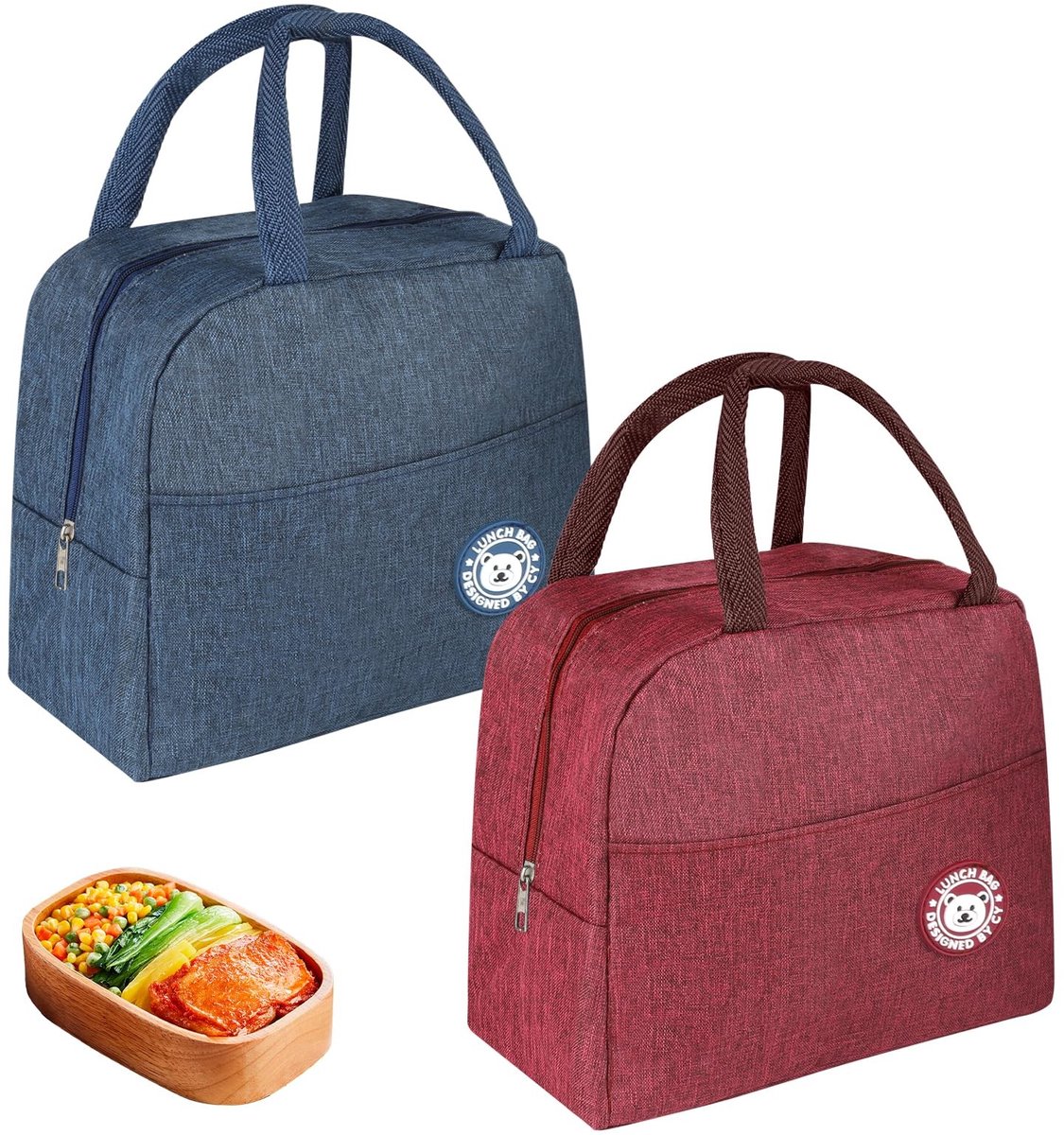 2 Stuks Koeltas Klein 7L, Isolerend, Vouwbaar, Blauw, Rood