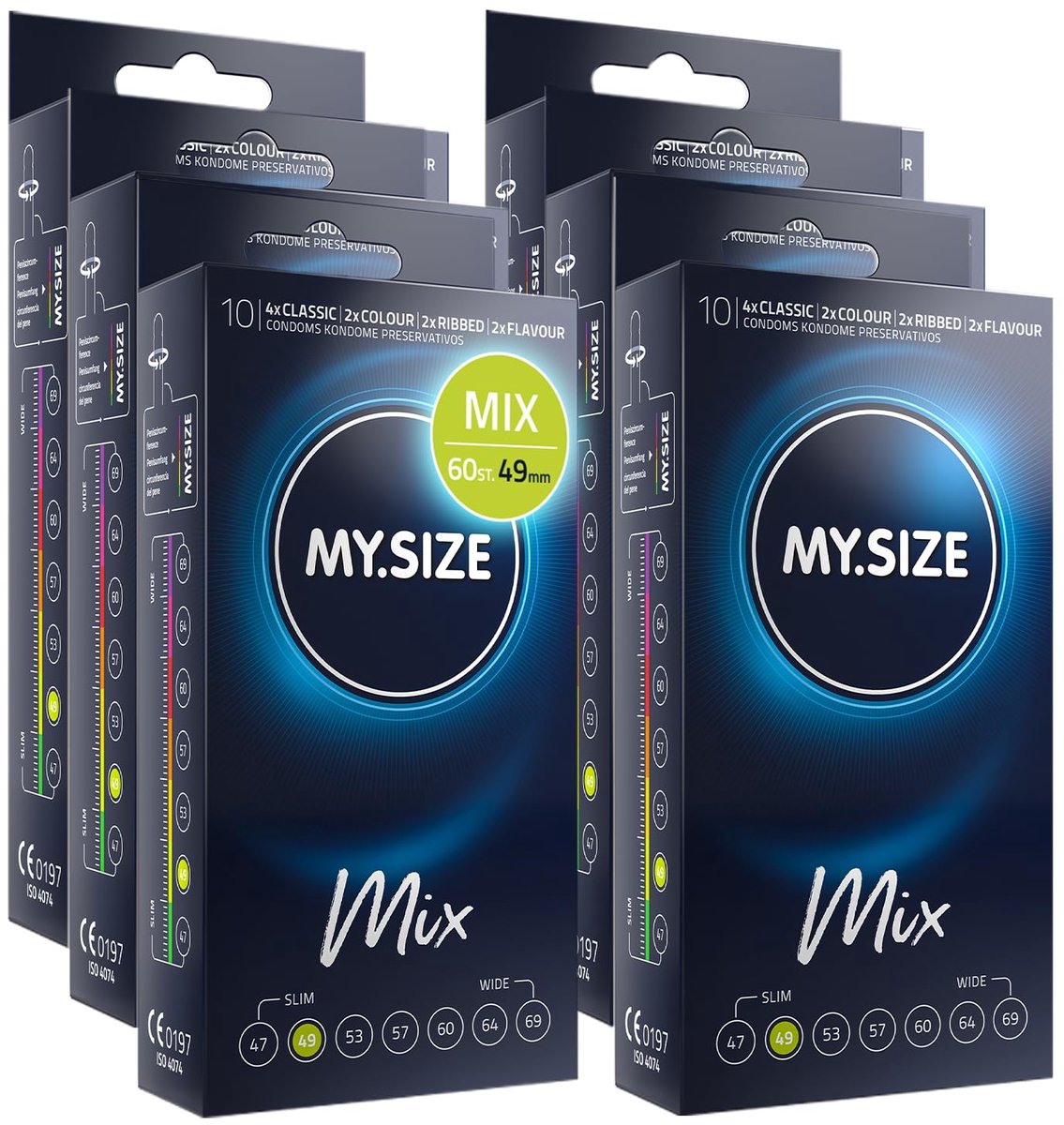 My.Size Mix Condooms Maat 2, 49 mm, Voordeelpakket, Inhoud 60 stuks