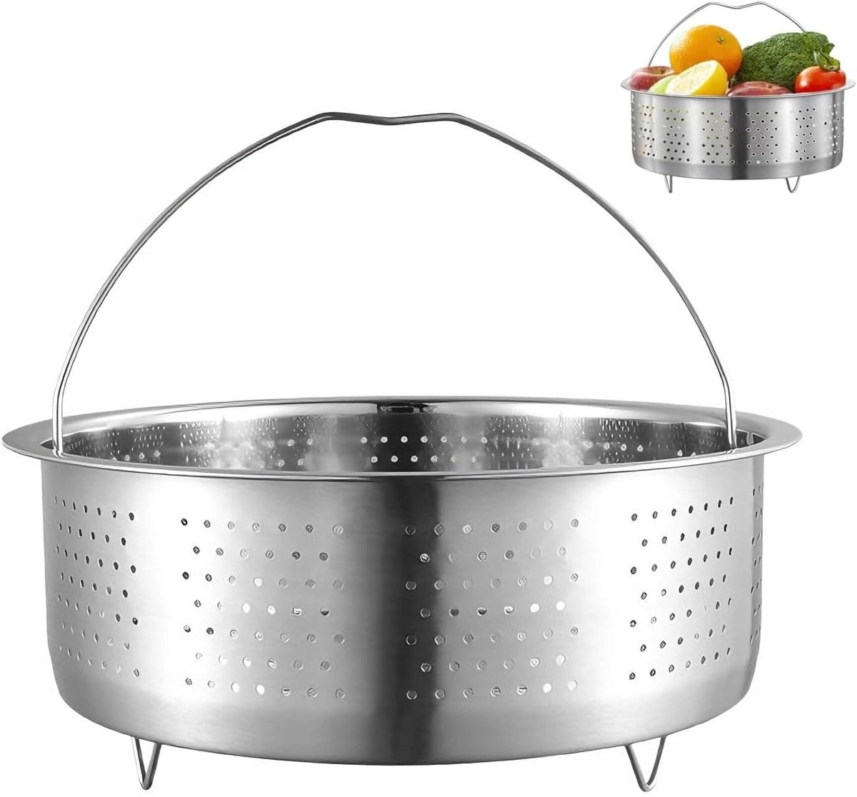 Stoominzetstuk - Zilver - 20 x 9,5 cm - Roestvrij Staal - Voor Pannen en Stoomkokers