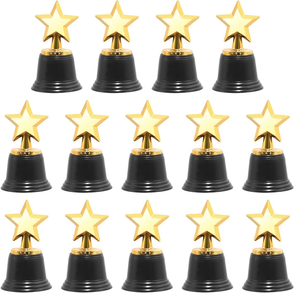 Mini Gouden Ster Trofeeën voor Kinderen - 12.5 cm Hoge Plastic Bekers voor School, Verjaardagen, Sportcompetities en Prijzen