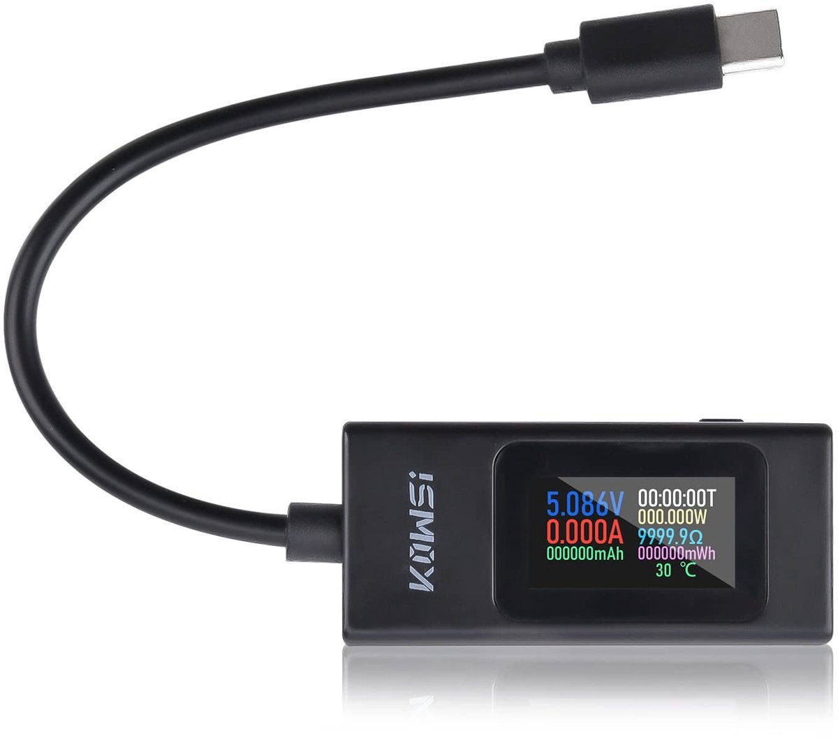 USB-C Tester - Zwart - Digitaal Multimeter Vermogensmeter - Voor Spanning, Stroom en Capaciteit