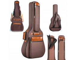 Gevoerde Gitaartas - Beschermhoes Gitaar - Draagbaar Gitaarhoes - 107 cm - 12 cm Dik - 40/41/42 inch - Waterdicht - Meerdere Vakken - Rubberen Bodem - Voor Akoestische Gitaar & Klassieke Gitaar - Gitaar Accessoires