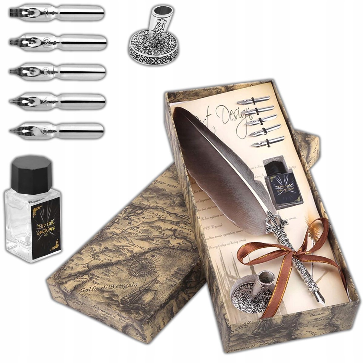 Retro kalligrafiepennenset met inkt - Vintage Stijl