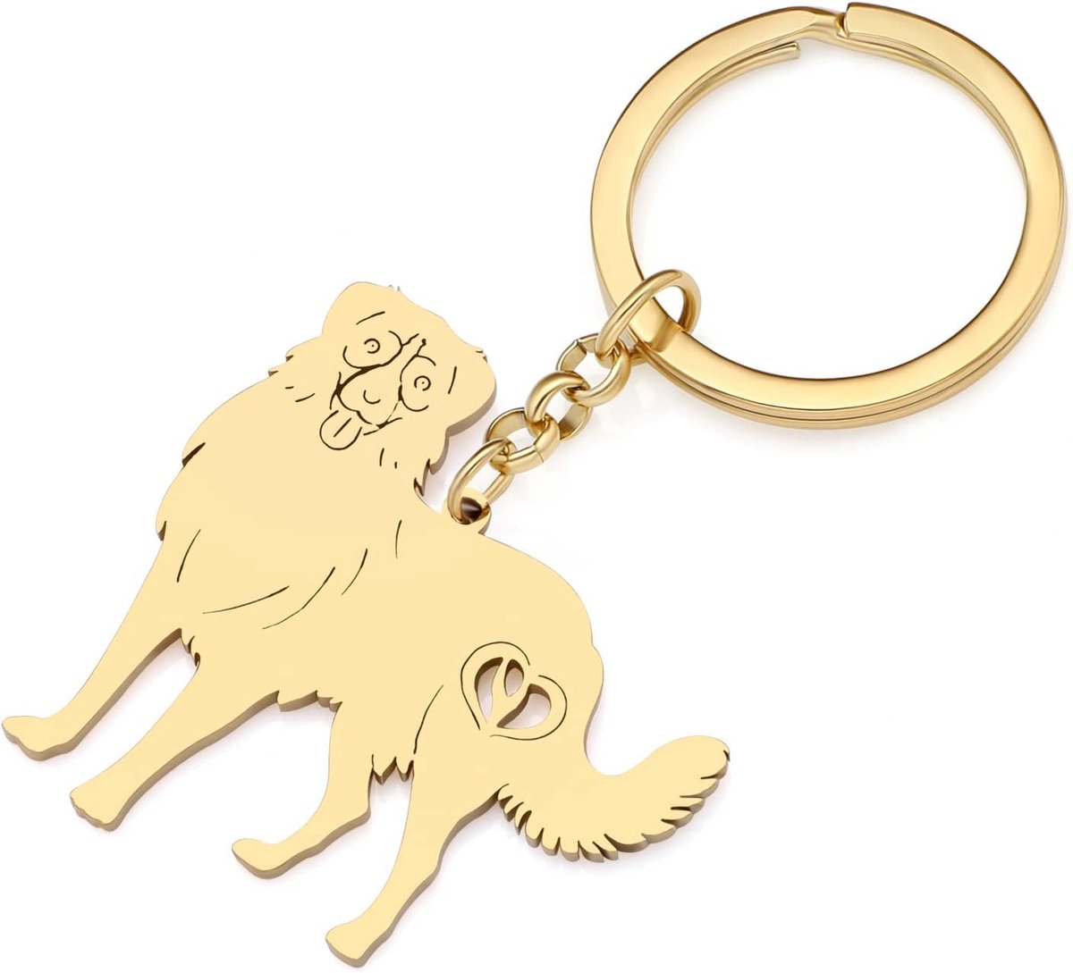 Hond Sleutelhanger Portemonnee Auto Sleutelhanger Sieraden Huisdieren Hond Liefhebbers Geschenken Voor Vrouwen Meisjes Hond Sleutelhanger, Vergulde Australische Herder Sleutelhanger, M