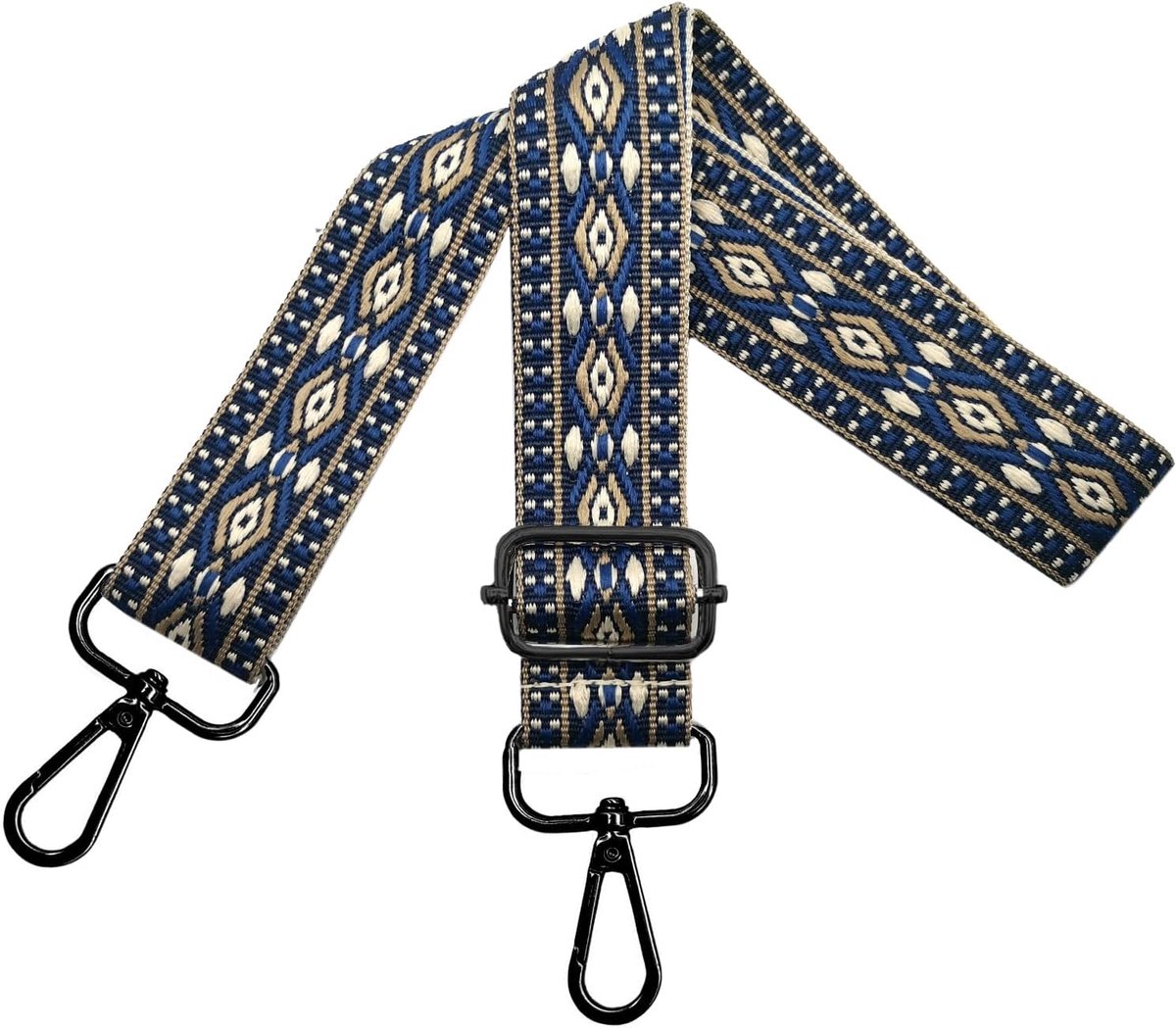 Schouderriem voor tassen, draagriem voor dames, tasriem om te wisselen, tasriem breed 3,8 cm met zilveren karabijnhaak, schouderriem voor schoudertas, handtassen, kleurrijk, N