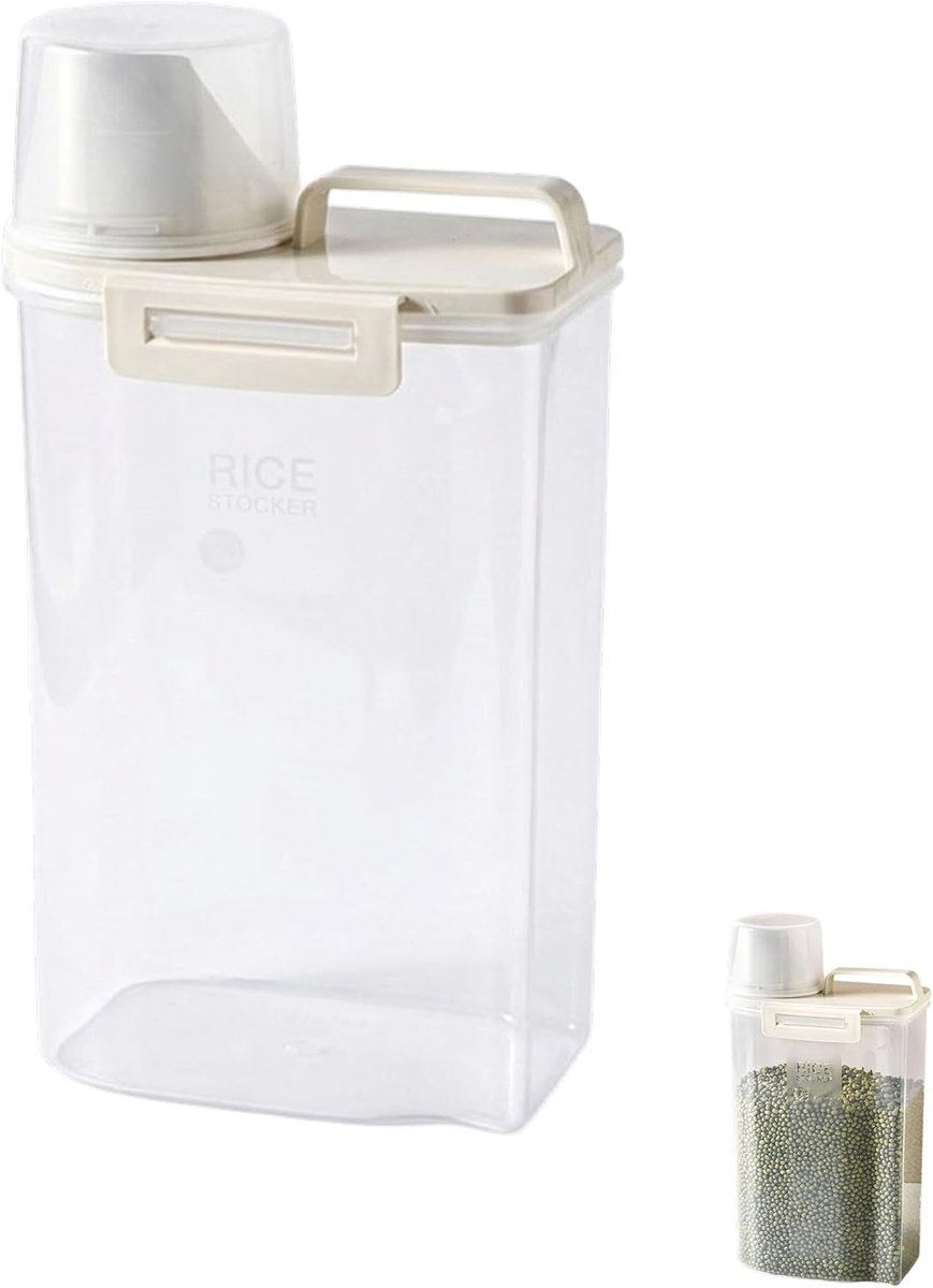 2000 ml luchtdichte wasmiddel dispenser - Wasmiddel Aufbewahrung, Wasmiddel Waspoeder Opslagdoos, Opslagcontainer voor wasmiddel, Voedselcontainer, Waspoeder Aufbewahrungsbox