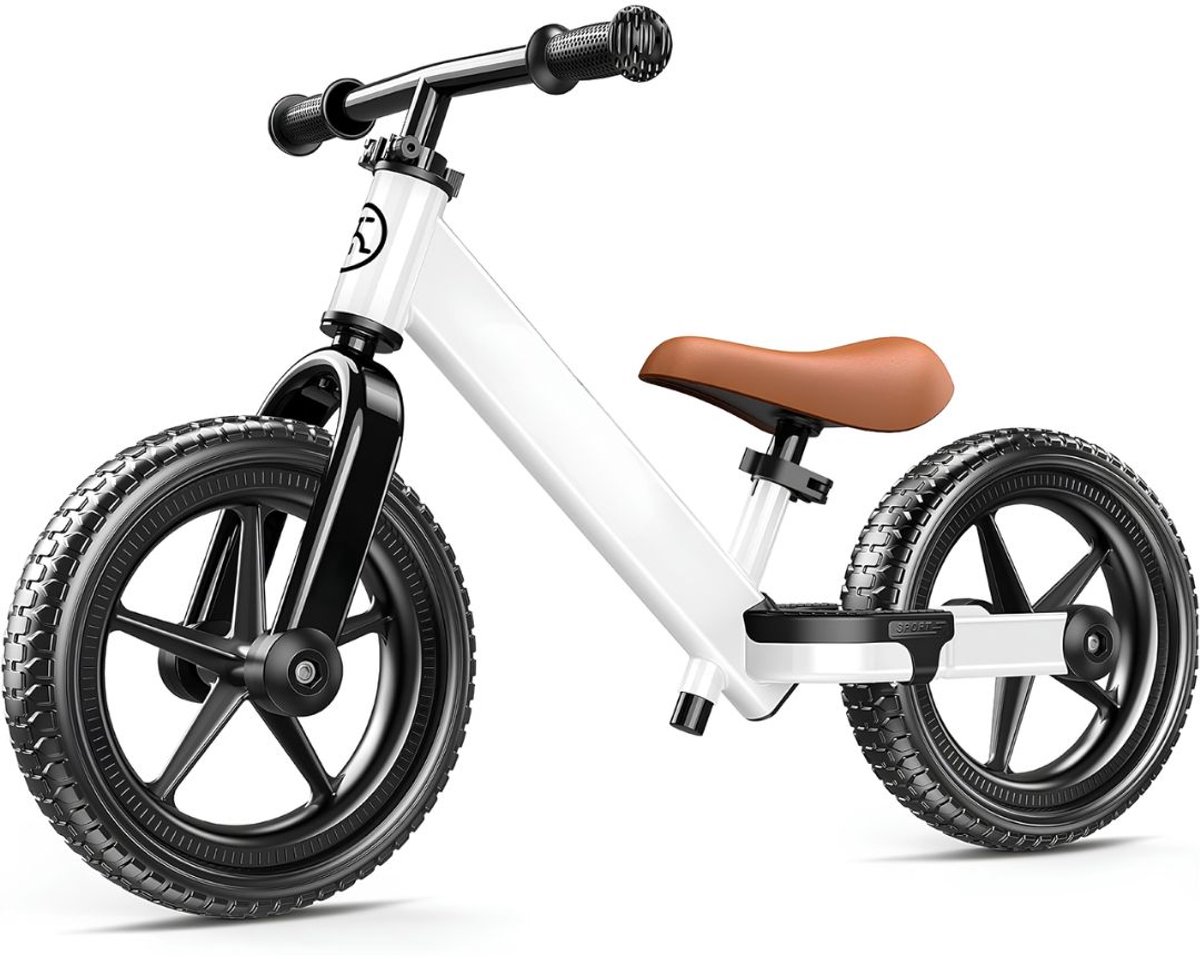 NIVA® Loopfiets - Comfortabele Luchtbanden - Loopauto - Wit - 82cm x 38cm x 57cm