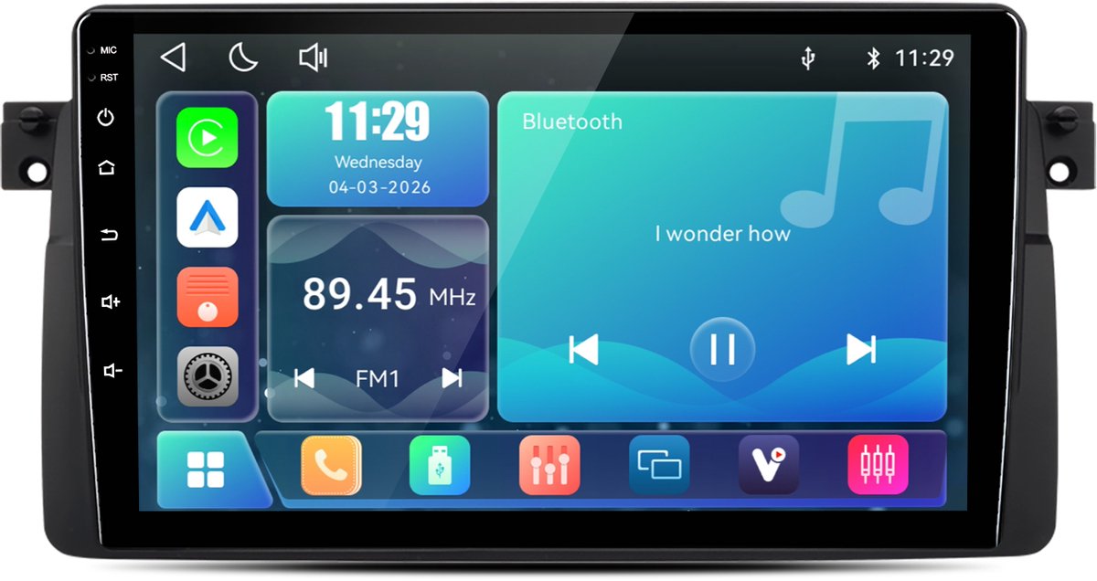 Cestovet Autoradio - 9 inch IPS Scherm - Geschikt Voor BMW 3-Serie E46 1998 t/m 2006 - LINUX - Draadloos Apple Carplay & Android Auto - Bluetooth & Wifi - Radio Scherm