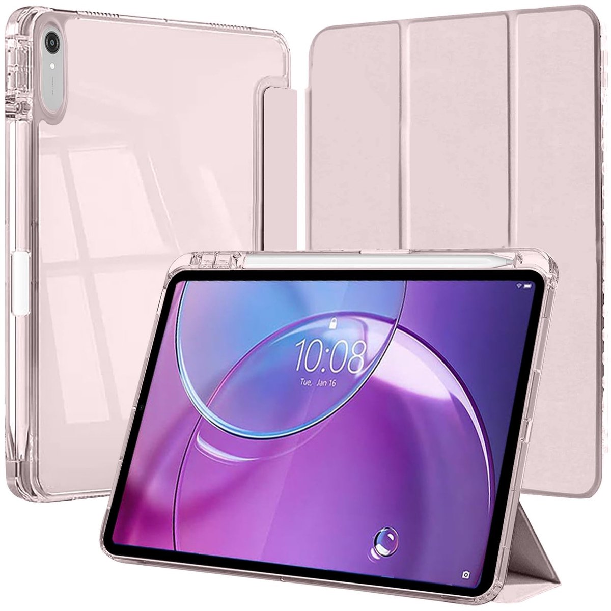SolidKeus - Hoes voor Lenovo Idea Tab Pro Gen 2 13 Inch met Penhouder en Transparante Achterkant