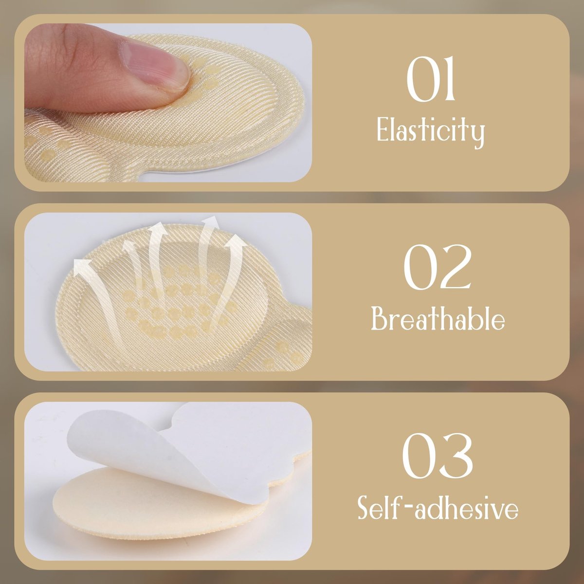SolidKeus - 4 Paar Anti-slip Hak Pads voor Te Grote Schoenen