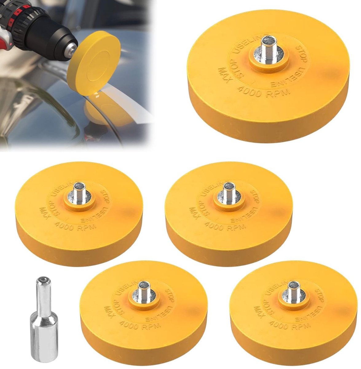 SolidKeus - Set van 5 Foil Rubber Erasers met Adapter