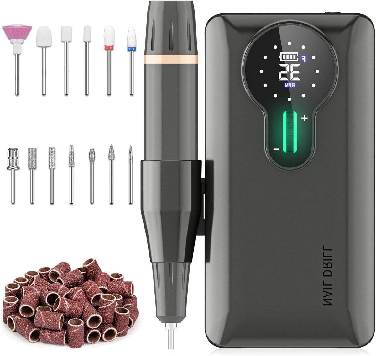 Professionele Nagelfrees - Elektrische Nagelvijl - Manicure Pedicure - 35000 RPM Instelbaar - 20 Uur Batterij - Zwart