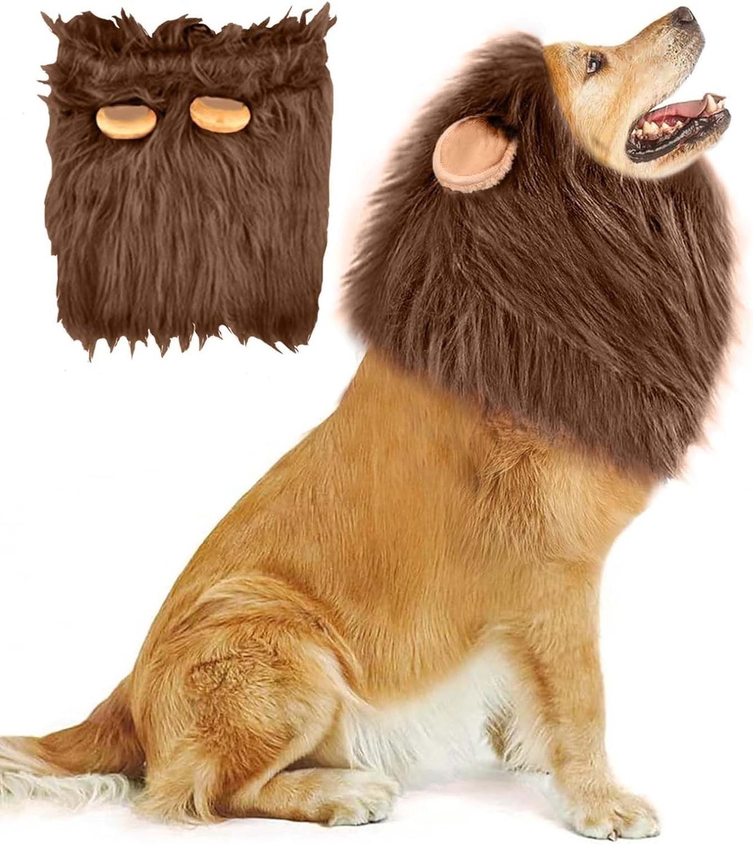 Realistische Leeuwenkam Kostuum voor Honden - Verstelbare Mane voor Halloween, Carnavals en Cosplay