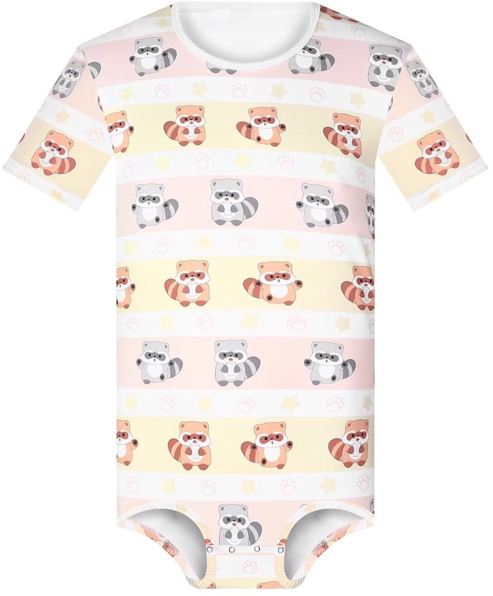 SolidKeus - Katoenen Heren Bodysuit met Raccoonprint
