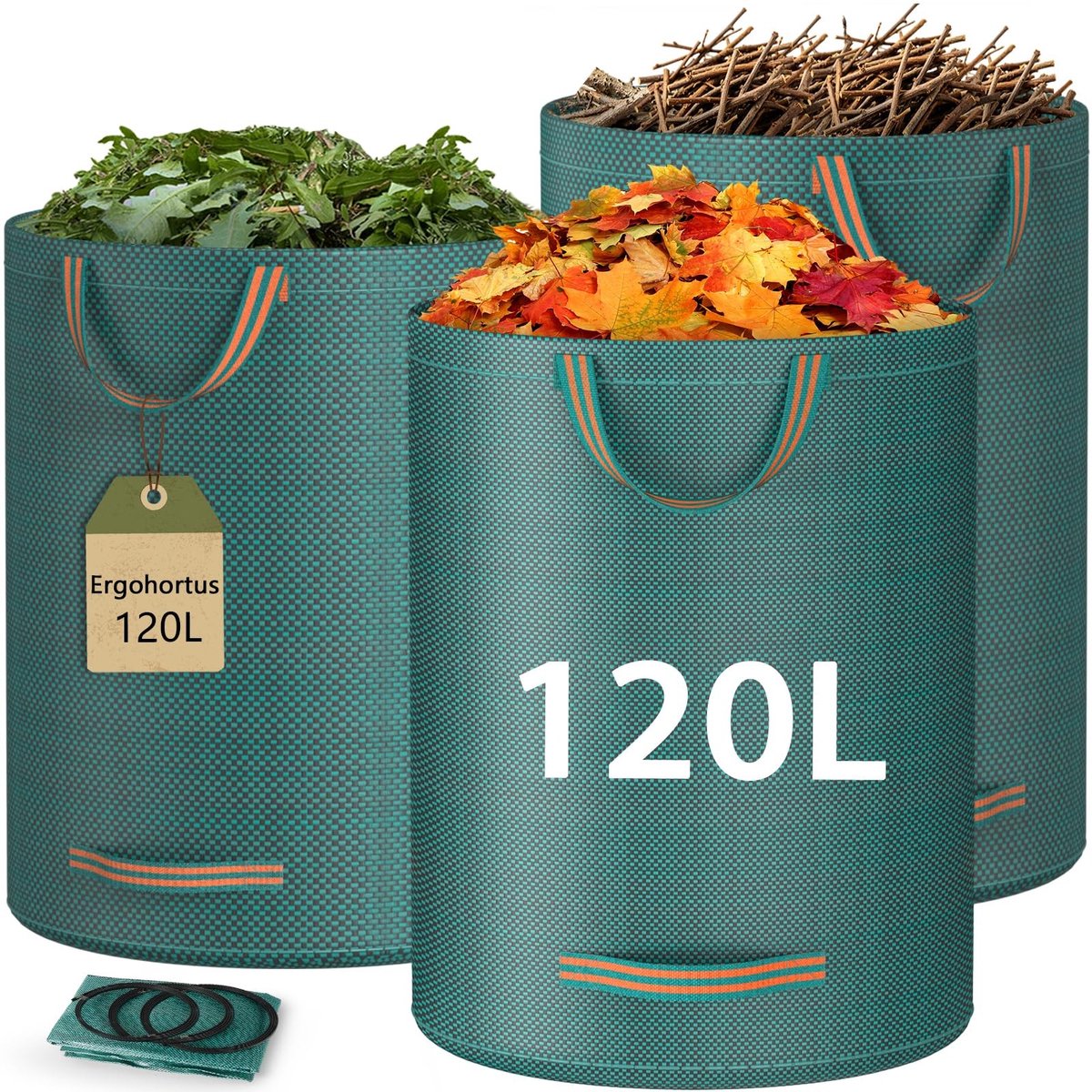 SolidKeus - Heavy Duty Tuinafvalzakken 120L, Set van 3