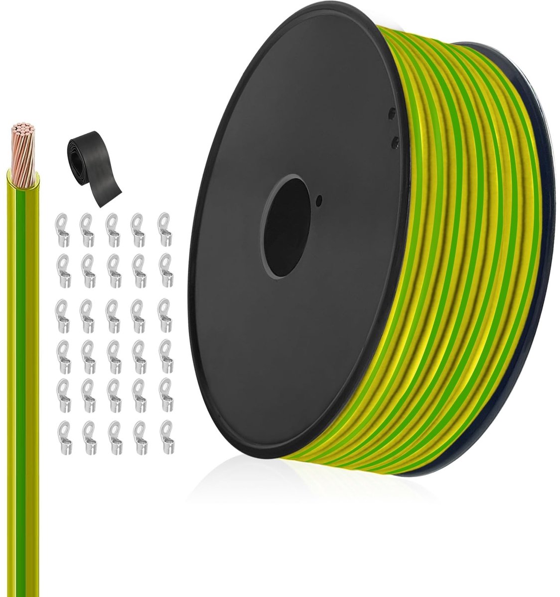 SolidKeus - Aardingskabel 1.5 mm² Geel-Groen 100 m PVC Geïsoleerd