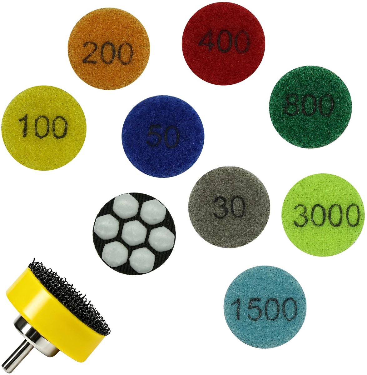 SolidKeus - 9 Stuks Diamant Polijstpads voor Mini Grinder
