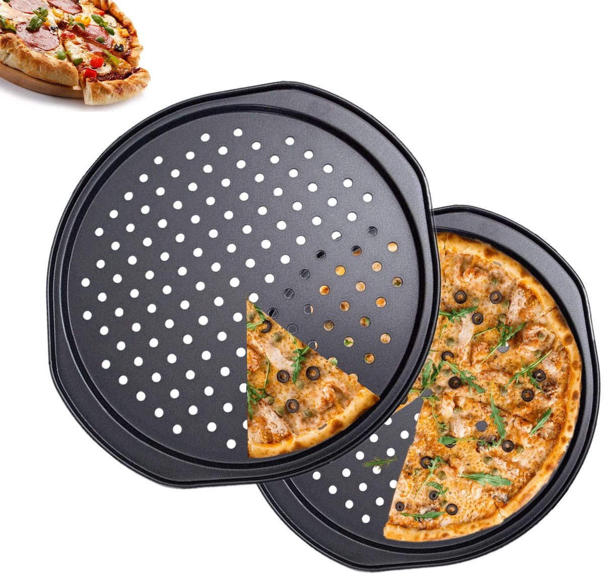 SolidKeus - Set van 2 Perforated Pizza Trays voor de Oven