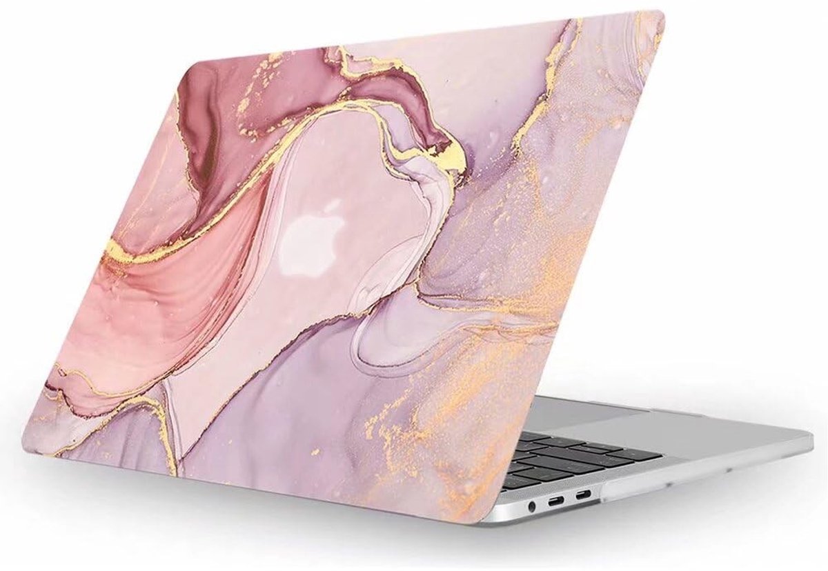 SolidKeus - Hardcase voor MacBook Air 15 inch met Touch ID, Marmer Roze