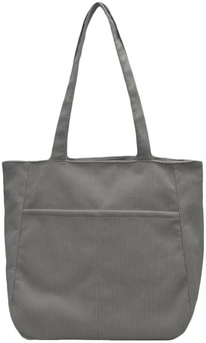 SolidKeus - Corduroy Tote Bag voor Dames met Rits en Grote Capaciteit