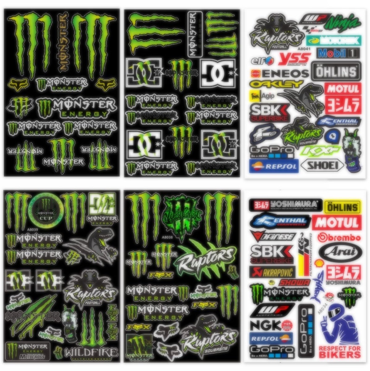 SolidKeus - Set van 6 Waterdichte Motorstickers voor Helm en Motor