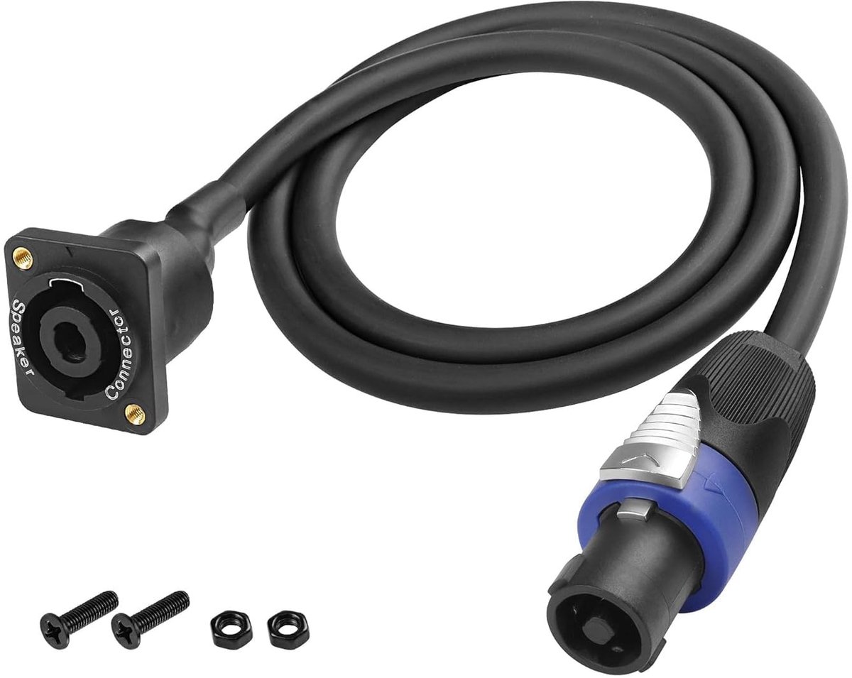 Omgoods - Speakon Panel Mount naar Speakon Kabel 1m