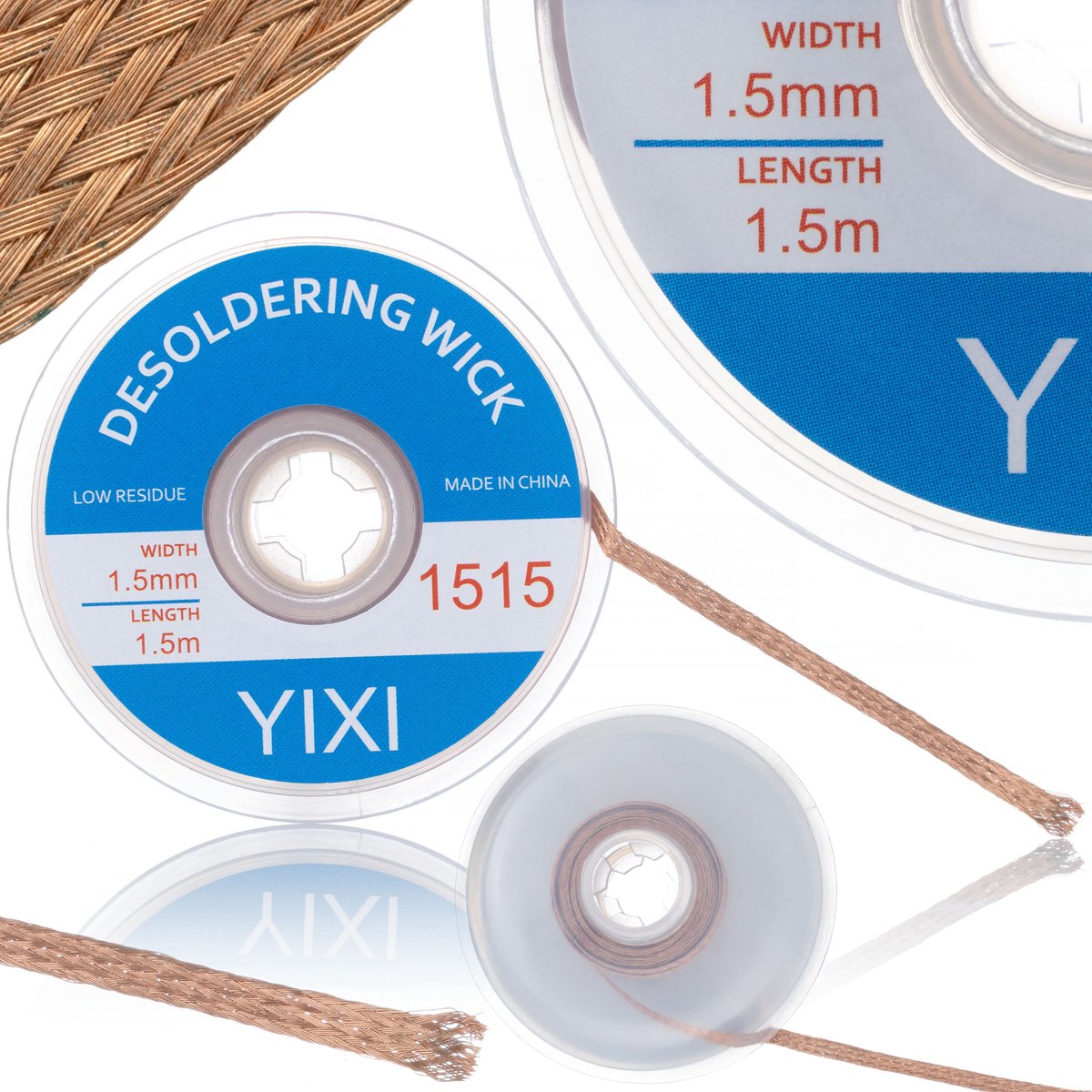 Rosfix Ontsoldeerlint - Koperdraad Verzadigd met Kolofonium - 1,5 Mm X 1,5 M - Voor PCB en BGA