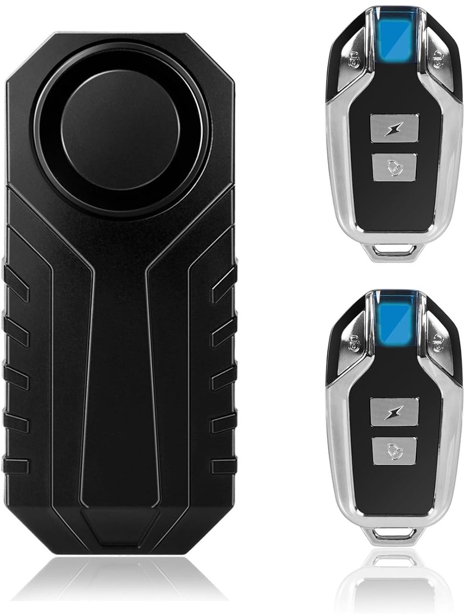 Fietsalarm Draadloos Anti-diefstal Alarm 113dB Waterdicht met Afstandsbediening Vibratiesensor voor E-bike, Motor & Scooter