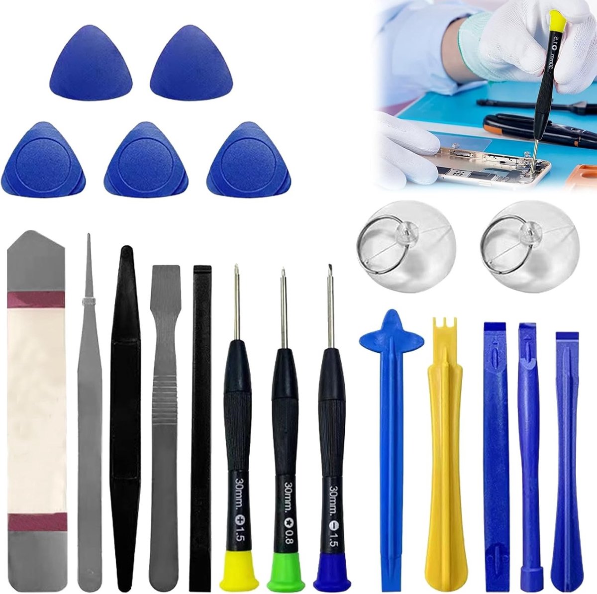 Professionele Spudger Opening Tool Set - 20 Stuks Curved Display Levers voor Mobiele Telefoons en Laptops, Antistatisch en Duurzaam Reparatie Gereedschap