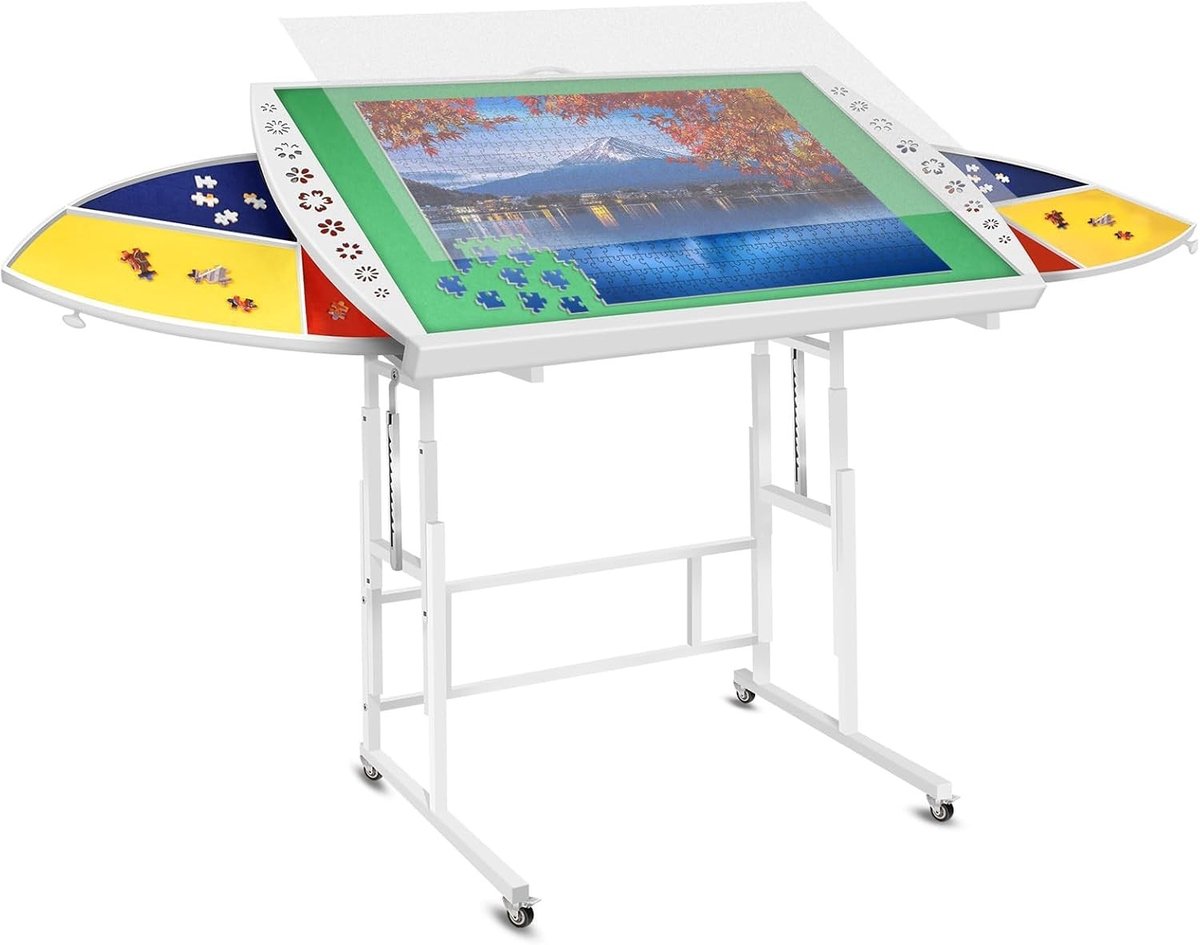 Omgoods - Puzzeltafel met 6 Laden en Verstelbare Hoogte