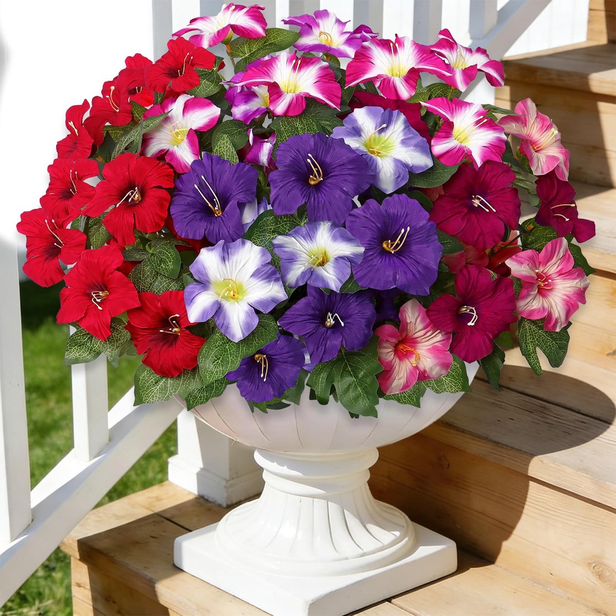 Omgoods - Kunstbloemen Petunia 4 Bundels 52 cm
