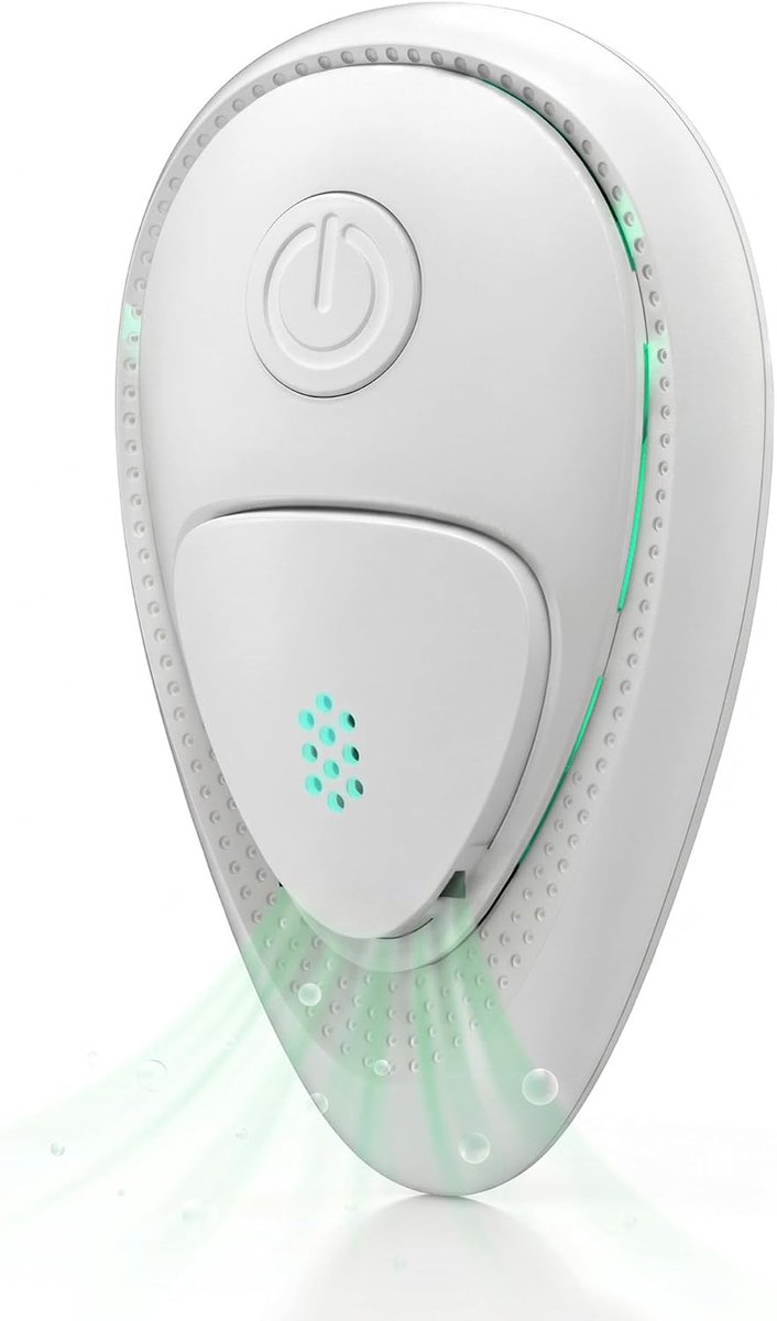 Witte compacte plug-in ionisator luchtreiniger, stil en draagbaar tegen huisdiergeuren, rook en stof voor slaapkamer thuis