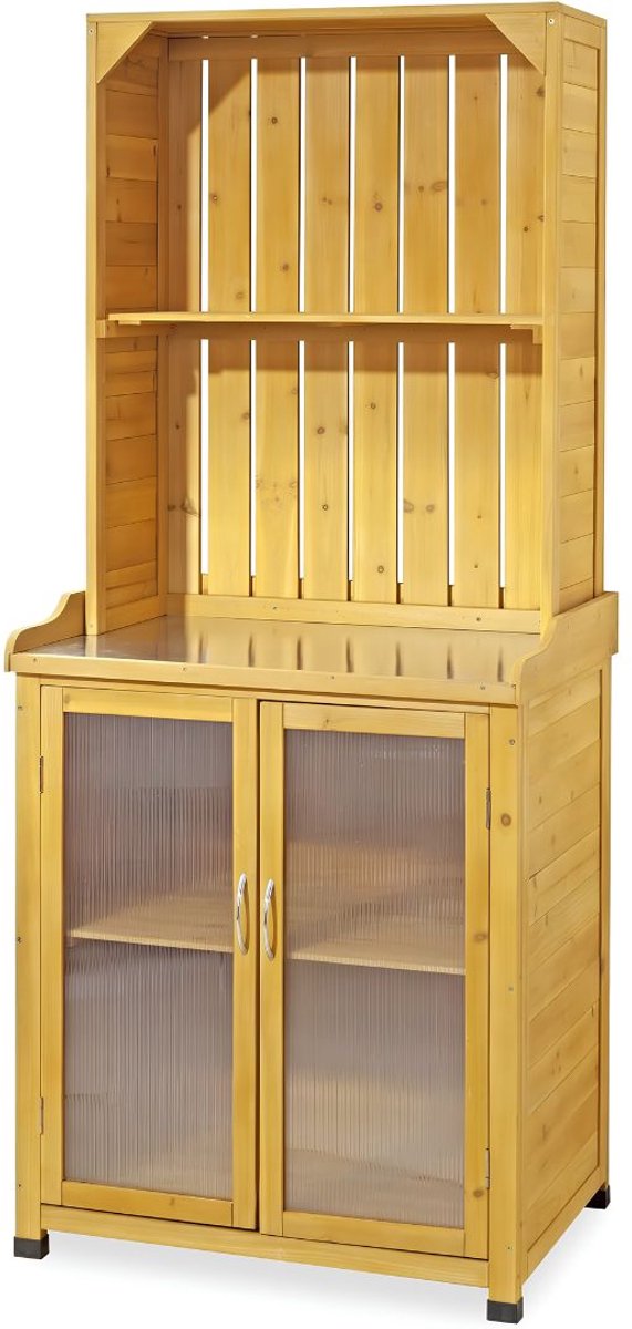 NIVA® Tuinkast - Buitenkast - Tuinkasten voor Buiten - Bruin - 75cm x 52cm x 180cm