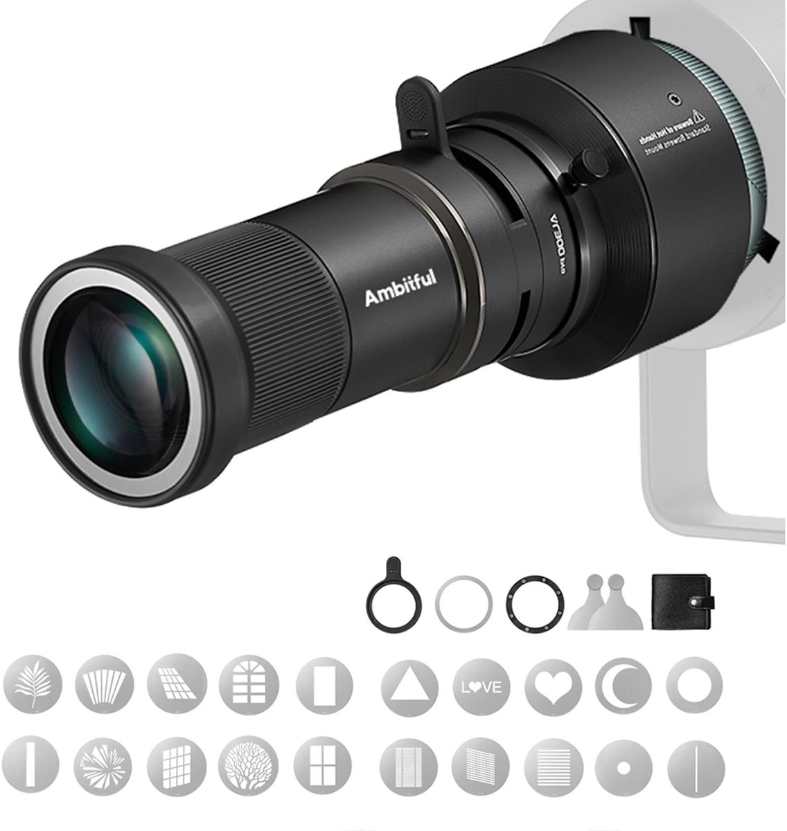 Omgoods - Optical Bowens Mount Snoot met Gobos voor Fotografie