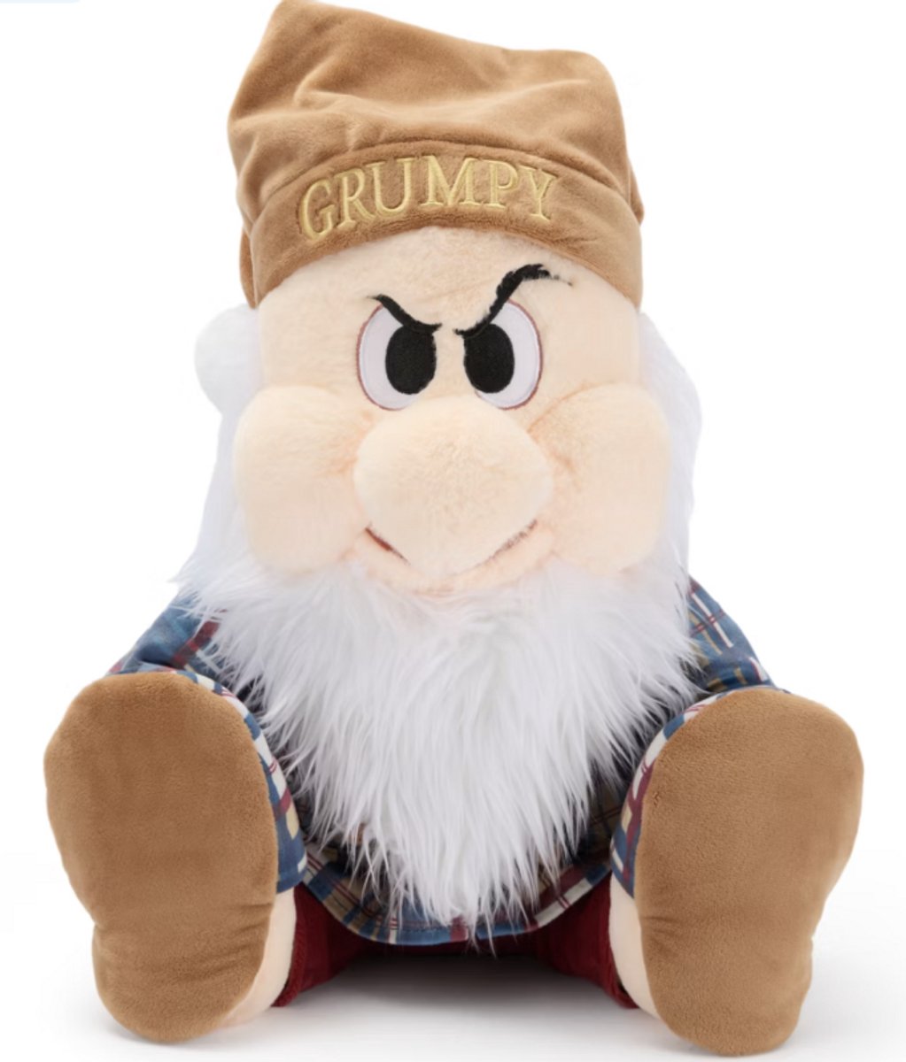 Disney Grumpy Pyjama - Knuffel -Sneeuwwitje en de Zeven Dwergen - 34 cm