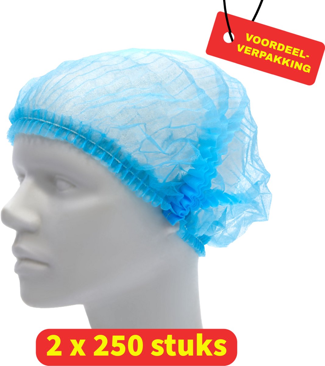 Romed Baretten Blauw - Haarnetjes - Non-woven - 2 x 250 stuks - Voordeelverpakking