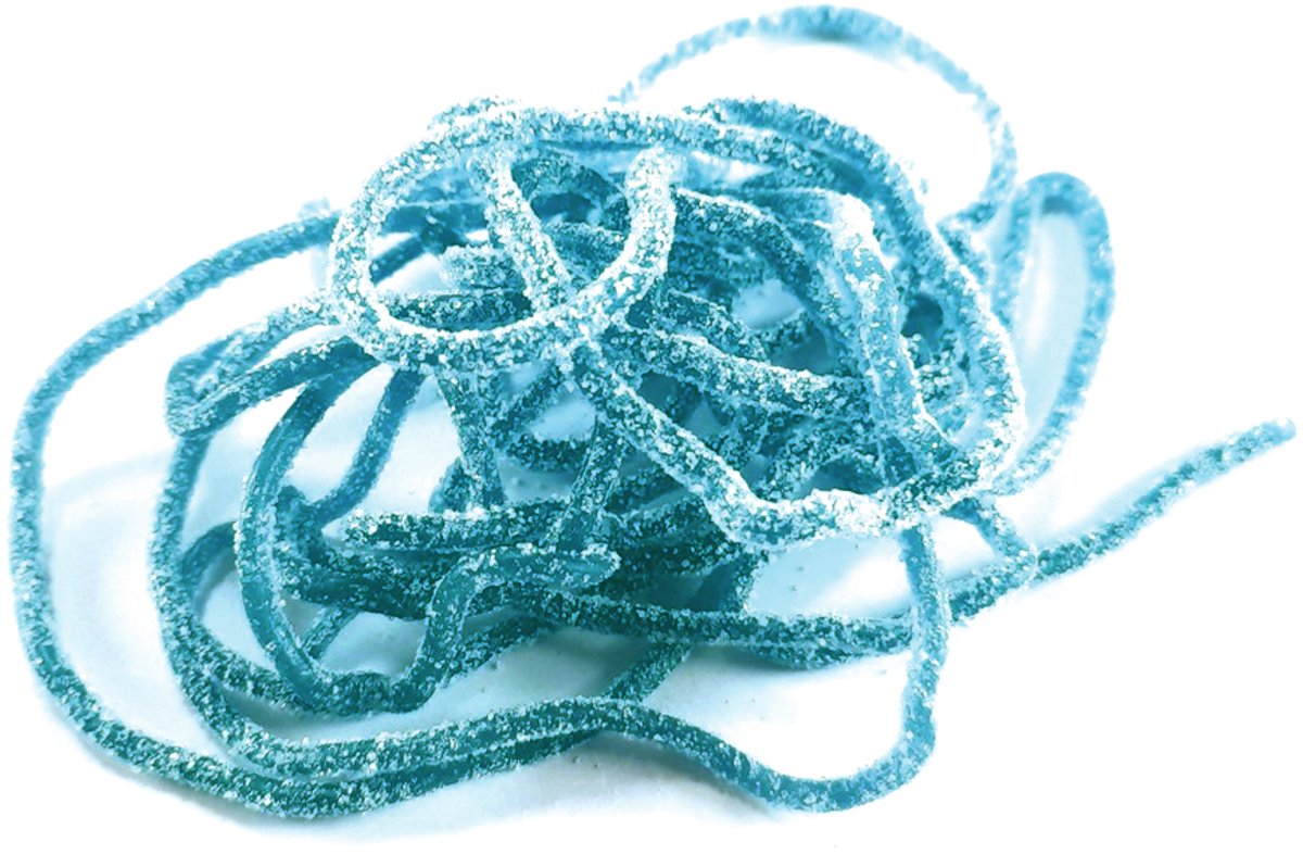 Lollywood Zure Framboosnestels Snoep - 1kg - Blauw - Zuur