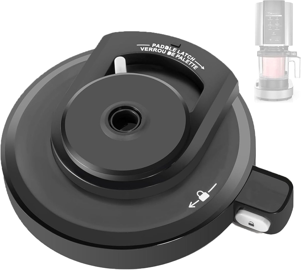 Buitendeksel voor ijsmachine, lekvrije vervangingsdeksel voor Ninja ijsmachines, BPA-vrij, vaatwasmachinebestendig, accessoire voor ijsmachine, geschikt voor NC501, NC501H, NC501HBL.