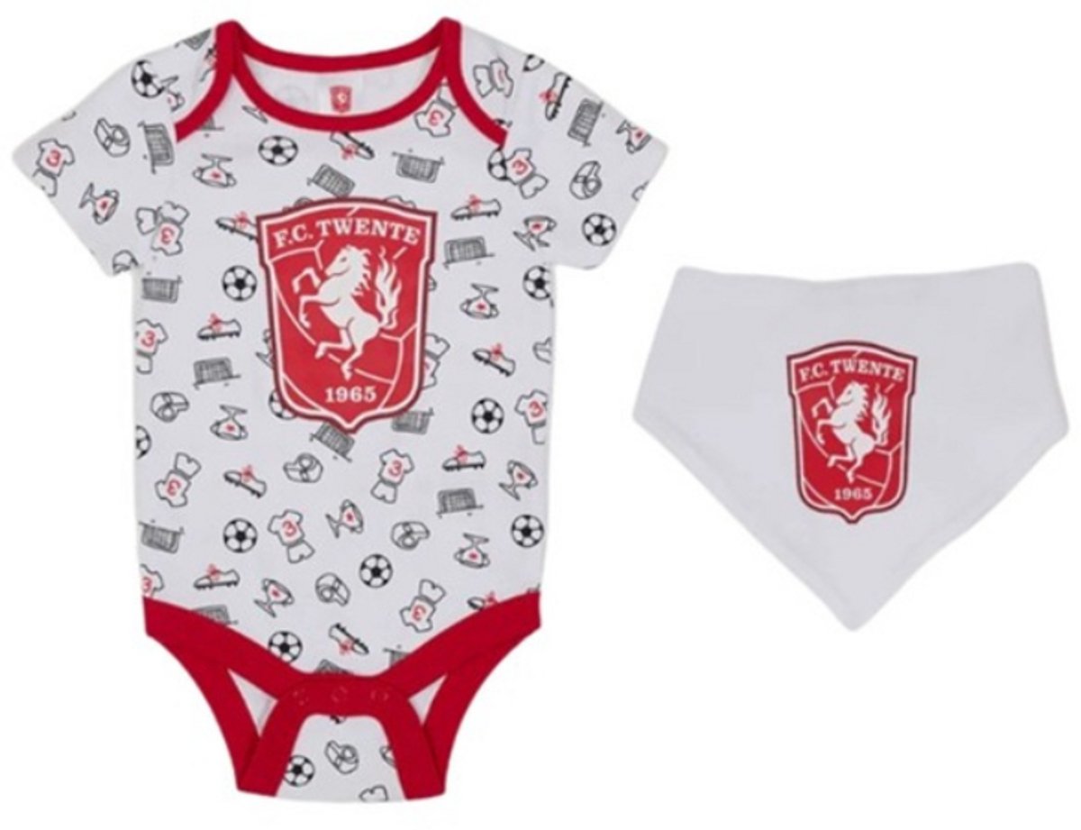 FC Twente romper + slabbetje voor een baby van 3-6 maanden