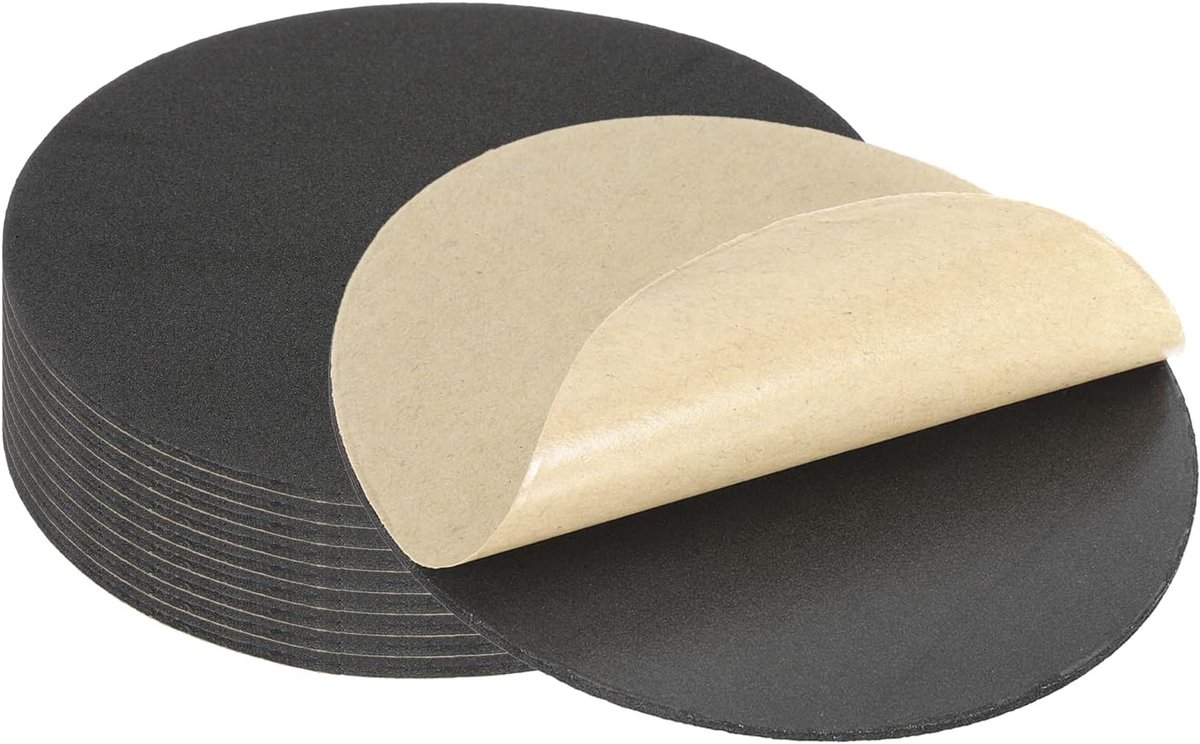 10 stuks EVA-meubelpads, 10 stuks 2 mm dik sponsschuim, ronde lijm, antislip, schokbestendig, anti-kras tegen bumpers, beschermmat voor lampenmeubels, doe-het-zelf handwerk, zwart