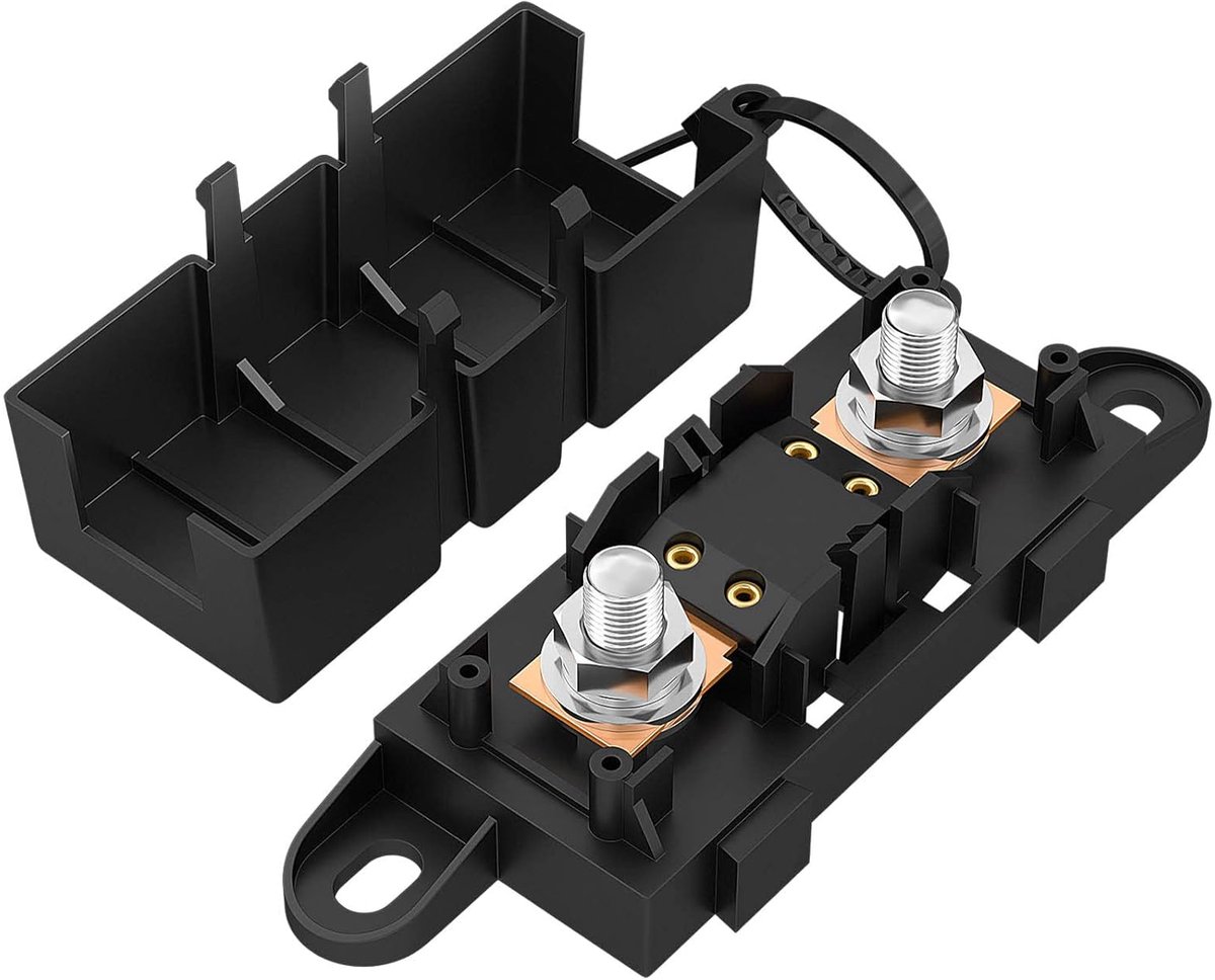 Mega zekeringhouder 12 V voor autobescherming, 80 A zekeringen | Met afdekking, schroefbare Midi met hoge stroom, voor auto, vrachtwagen, bus, caravan