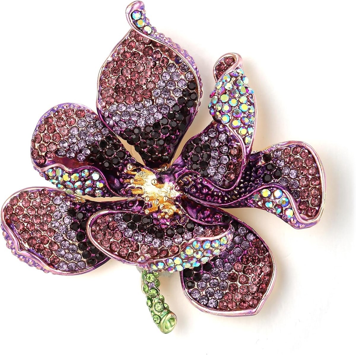 Faith Vrouwen Oostenrijkse kristallen bruids orchidee bloem bloemblaadje broche