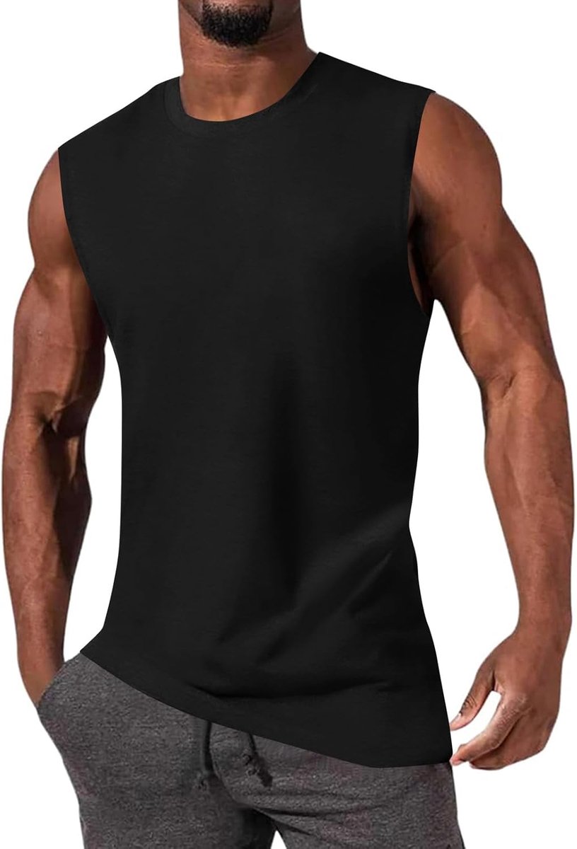 Tanktop voor heren, katoen, mouwloze shirts, spiershirts, gym, sport, onderhemd, T-shirts, fitness, tops, T-shirt voor mannen