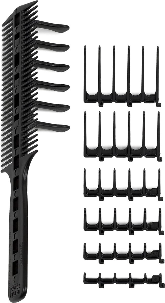 Originele CombPal Haar Knip Tool Haar Stylist Kapper Kapsel Kamgeleiderset (Zwart)
