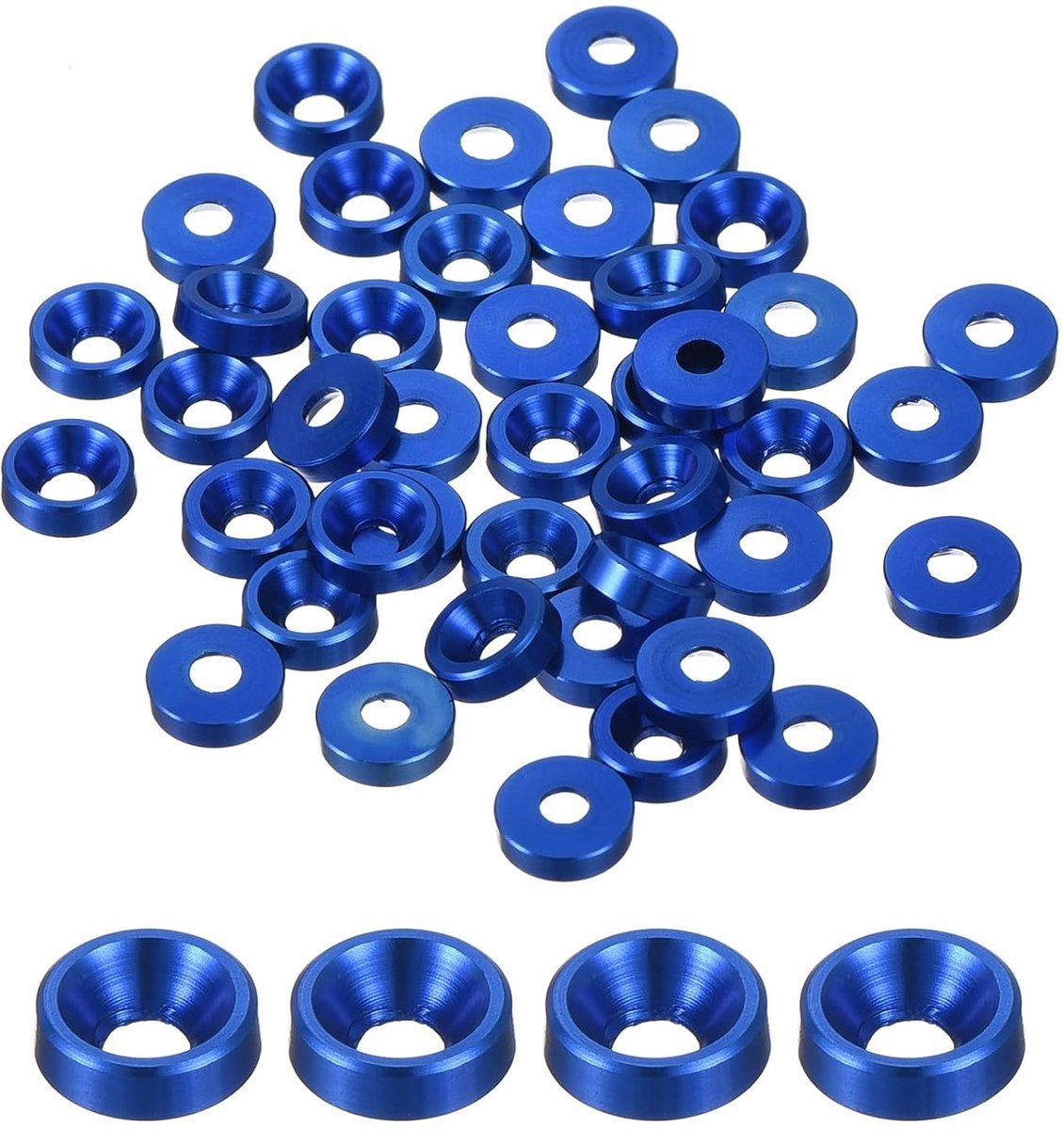 Conische sluitringen, M2, geanodiseerd aluminium, voor schroeven Rc/Fpv/Pc/drones, accessoires voor mechanische modellen, 40 stuks (donkerblauw)