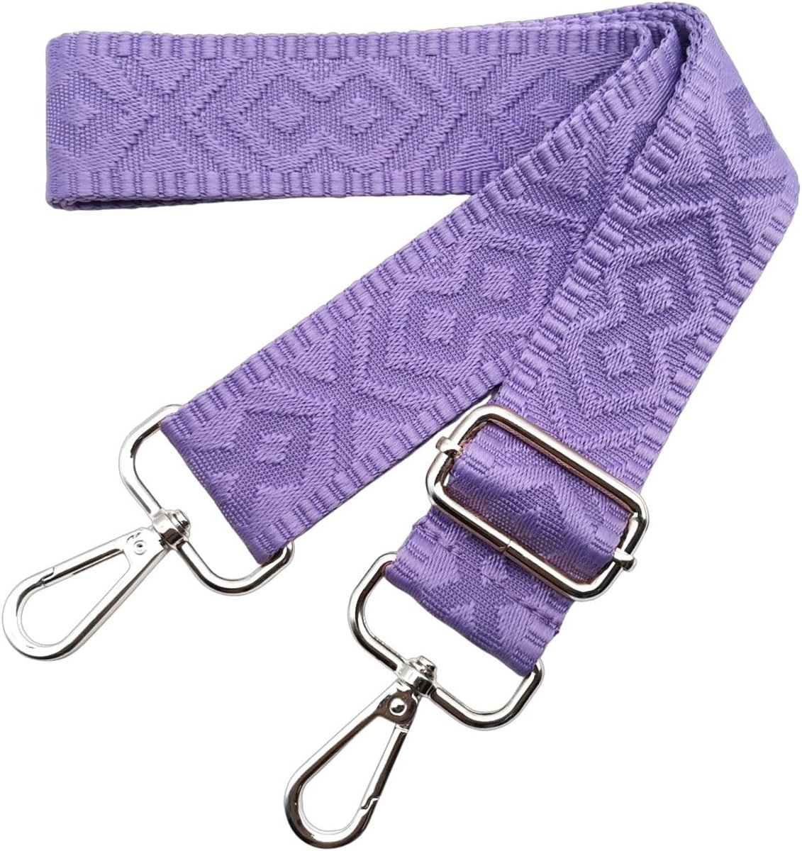 Schouderriem voor tas, brede riem, verstelbaar, verwisselbare handtas met zilveren gesp, voor dames, doe-het-zelf, accessoires, paars, 3,8 cm, 26