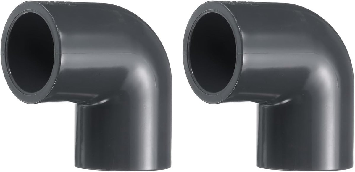2 stuks 90 graden hoekverbindingen, pvc-buisschroefverbinding, 3/4 inch, 2-weg hoekverbindingen van pvc, graden meubels, zijuitgang voor afvoeren, loodgieter, watervoorziening