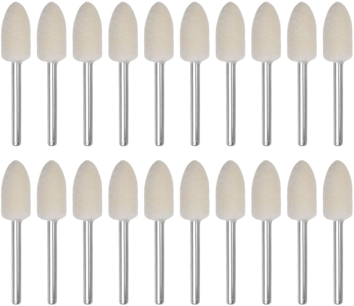 20 stuks wolvilt gemonteerd doorn punten 8 mm kop 1/8 inch schacht conisch polijstboor bramen vilt polijsten slijpschijf voor draaigereedschap